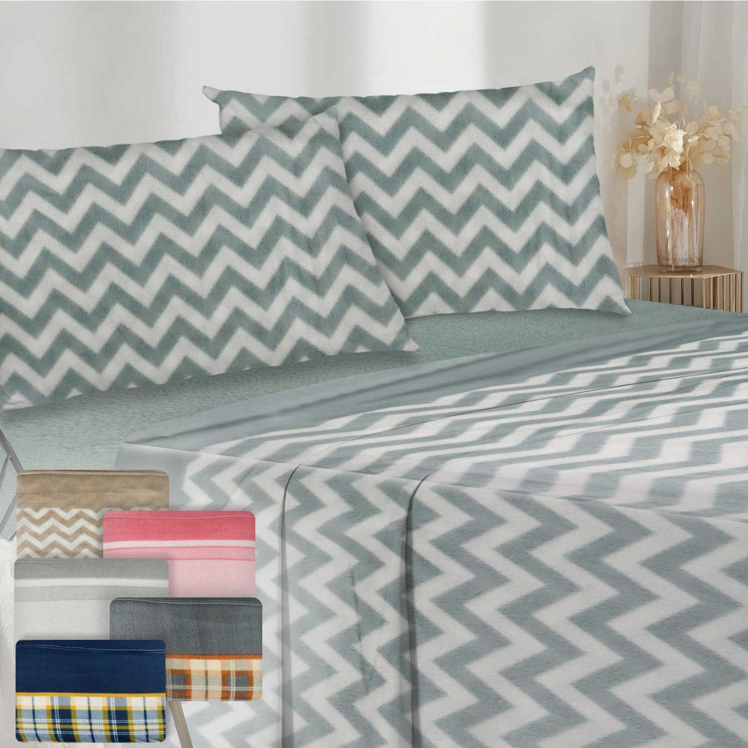 Brandream Set Biancheria Letto Matrimoniale In Puro Cotone Matelassé | 2 Pezzi Grigio Chiaro | Copriletto Imbottito Con Ricamo Floreale - 3