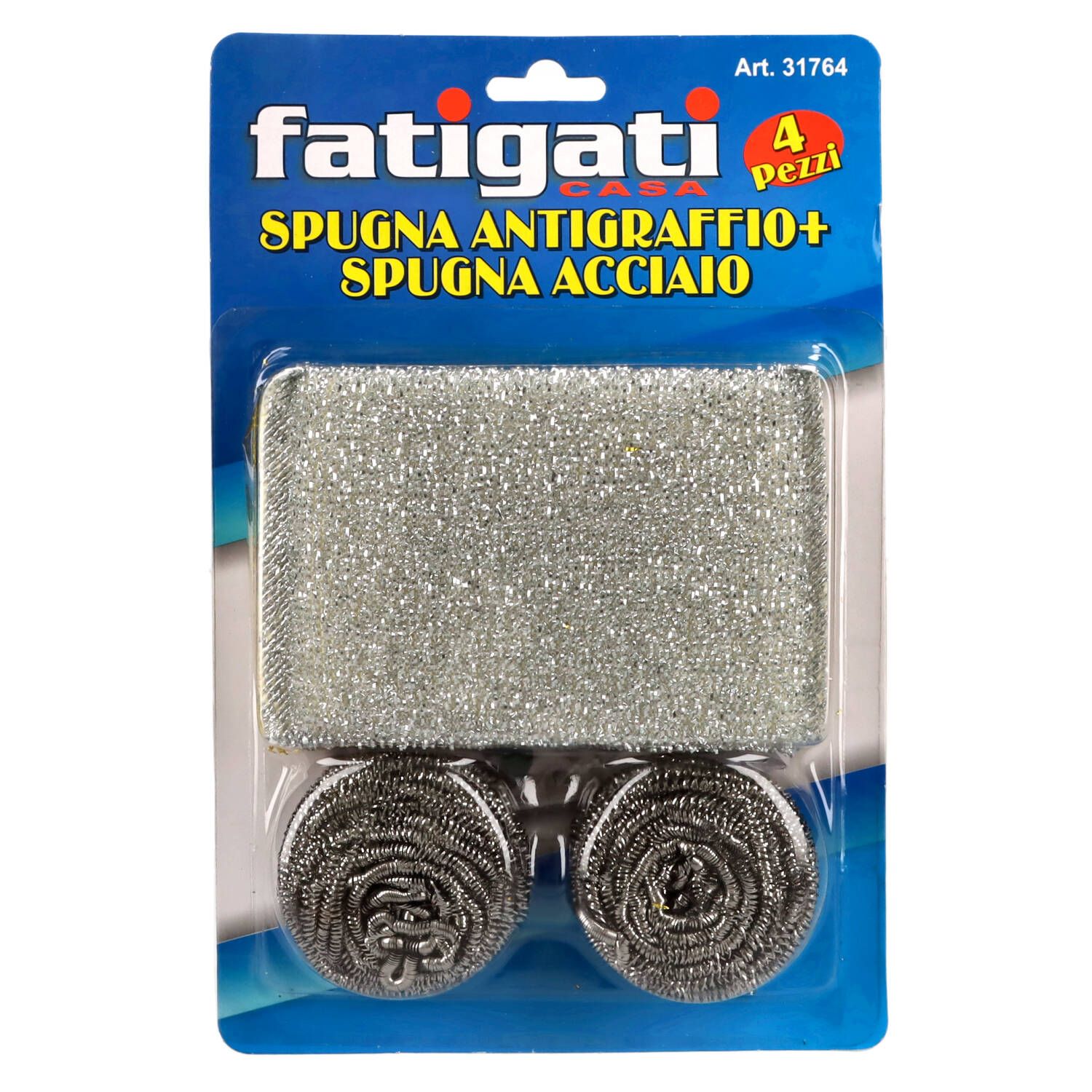 Spugne Lavapiatti In Acciaio E Nylon - 6 Pezzi - Anti Graffio E Riutilizzabili Per Pentole E Padelle