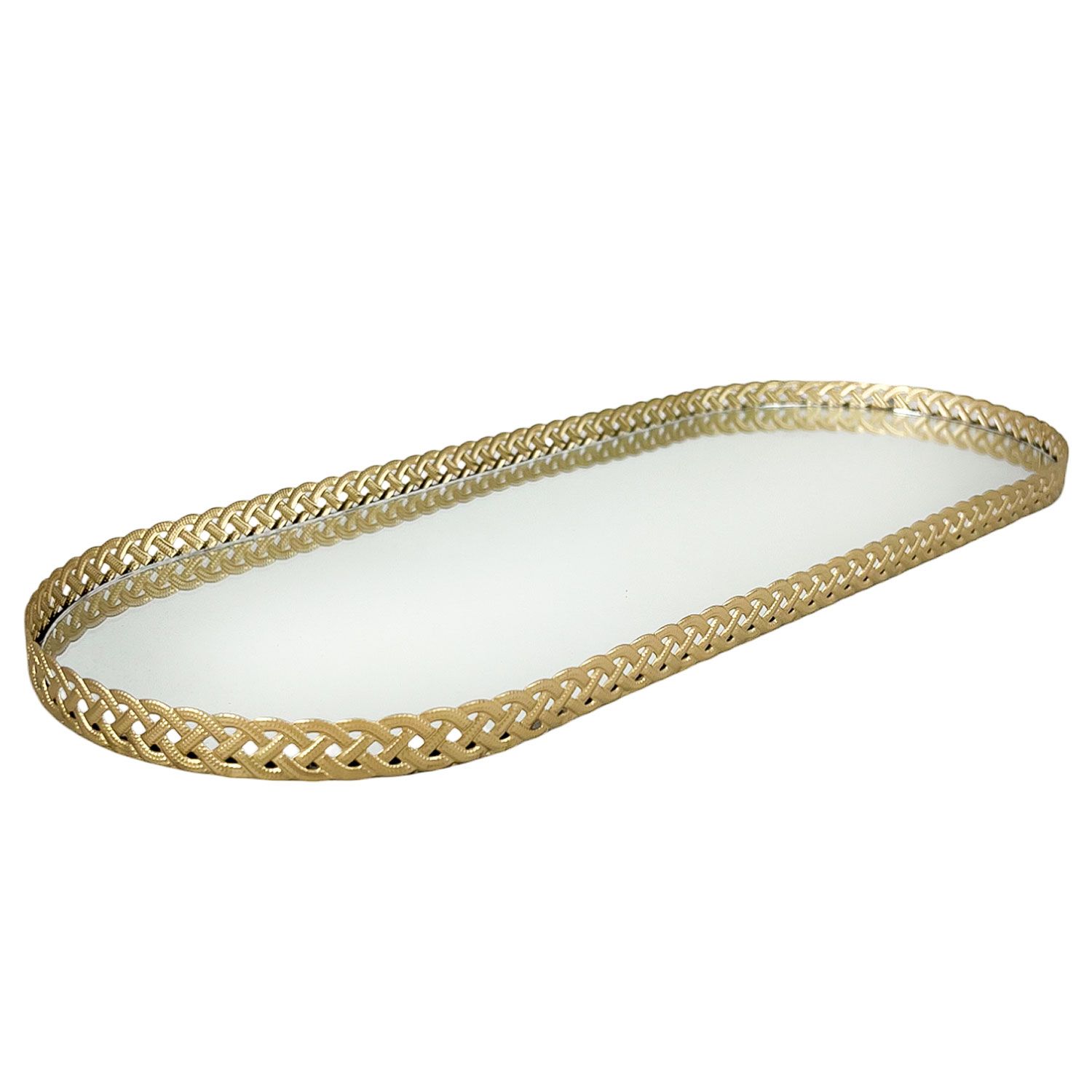 Vassoi Decorativi Oro Ovale - Set Da 2 In Acciaio Inossidabile Per Cosmetici, Gioielli E Dessert