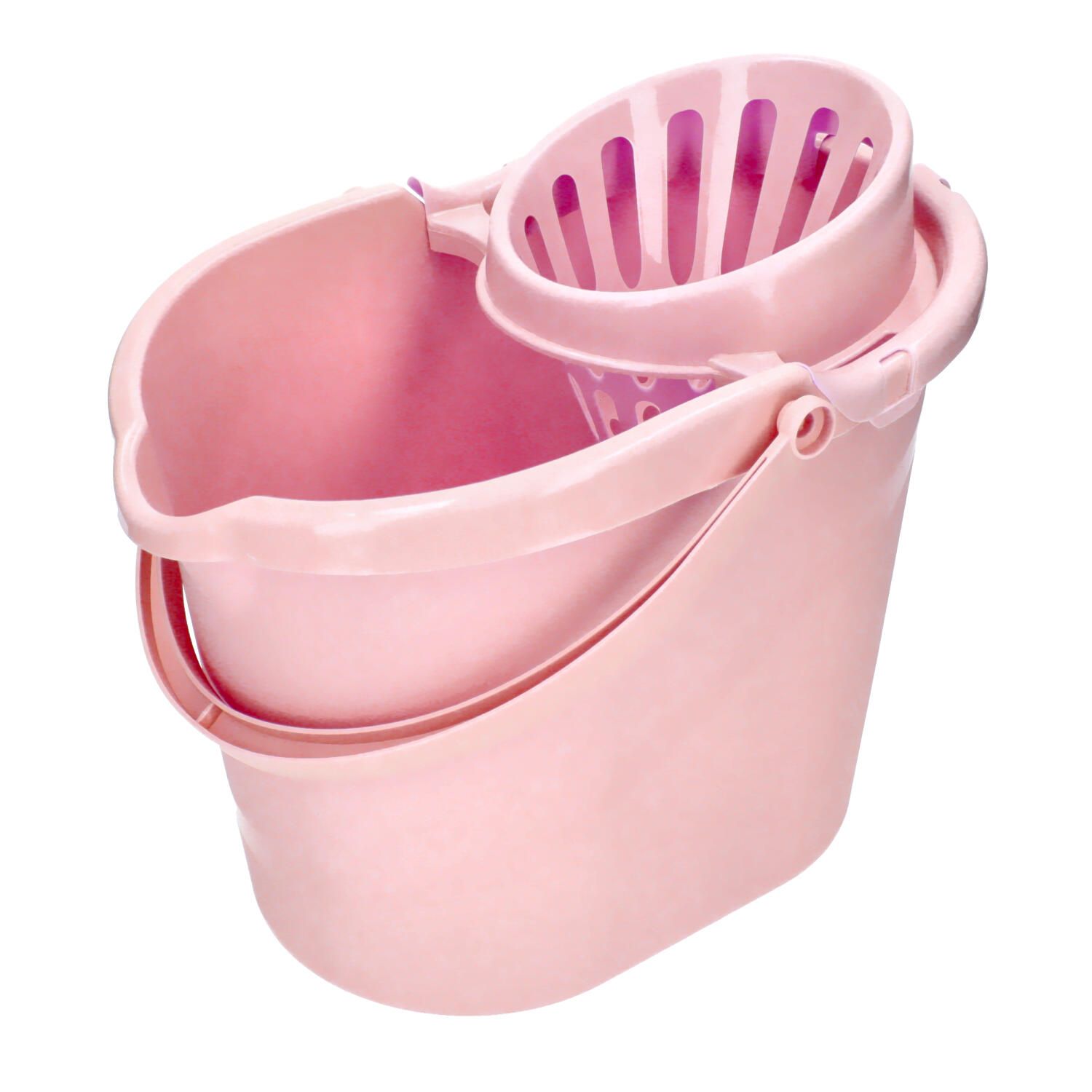 PULNDA Mocio Rotante Con Secchio Su Ruote E Strizzatore – Manico 154 Cm, 3 Testine Microfibra – Sistema 360°