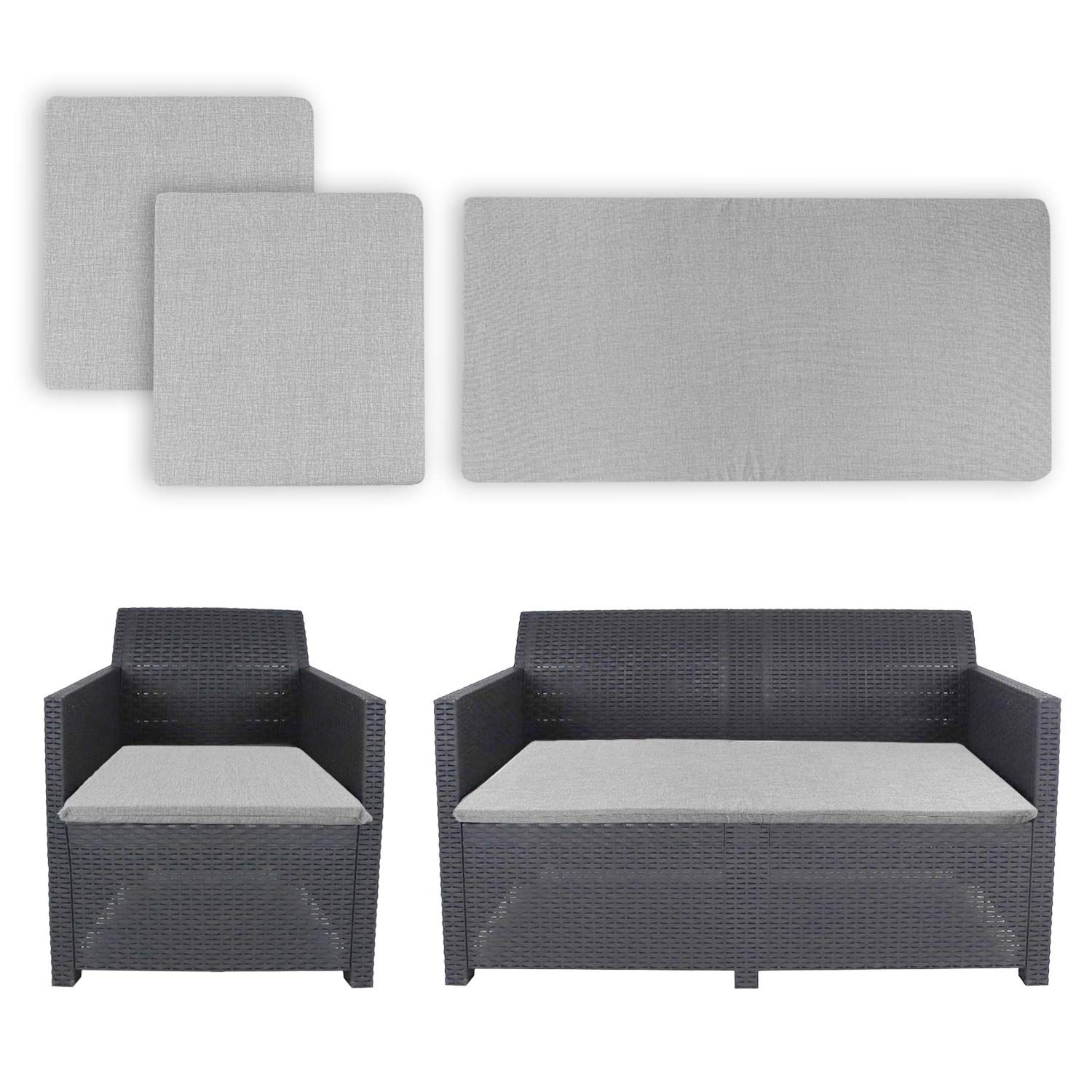 Set Di 2 Cuscini Universali Per Lettini Da Giardino Adam 180 Cm - Comodi E Pratici, Colore Nero - Foto 14