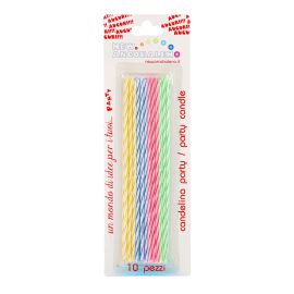 24 Pezzi Candeline Torta Compleanno Argento Candele di Compleanno Metallici Lung