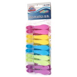 PATIKIL 100 Mollette Per Bucato In Plastica Colorate, Trasparenti 35 Mm – Clip Per Foto Con Presa Forte, Appendiabiti Per Vestiti E Decorazioni Fai Da Te - 6