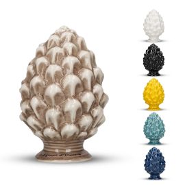 Pigna Ceramica Bianca Decorativa - 11x11x17 Cm Per Casa E Giardino