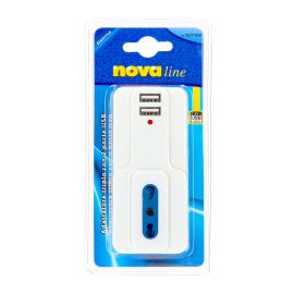 Multipresa Quadrata Con Cavo 1,4 M 3 Prese Schuko E 2 USB E Spina Schuko Colore Bianco 82947217
