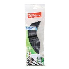 100 Forchette In Plastica Riutilizzabili Bianche - Lunghezza 16.5 Cm, Lavabili In Lavastoviglie - Foto 3