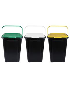 Pattumiera KADAX da 25 litri, con coperchio basculante, per la raccolta