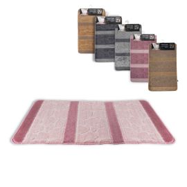 GIBZ Semicerchio Tappeto da Bagno Antiscivolo Assorbente Tappeti da doccia Soffice Tappeti Bagno in Microfibra per Soggiorno Cucina Bagno all'Ingresso Casa, Marrone, 40x60 cm