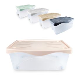 Set 5 Scatole Portaoggetti Pieghevoli Con Coperchio E Finestra Trasparente - 37,8x24,9x24,9 Cm In Tessuto Non Tessuto Per Vestiti E Coperte - 4