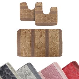 Tappeto Da Bagno Semicerchio Antiscivolo GIBZ, Morbido E Assorbente In Microfibra, 45x65 Cm, Grigio