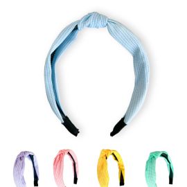 Cerchietto in Tessuto Arricciato colore Marrone Chiaro