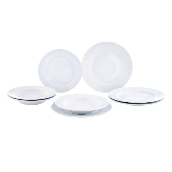 Set Piatti In Ceramica Per 8 Persone - 40 Pezzi Bianchi | Per Lavastoviglie E Microonde | Alpina - Foto 10