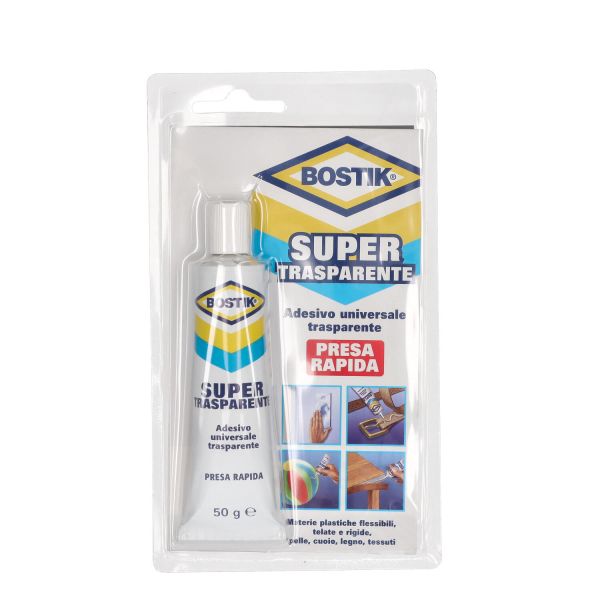 Bostik Supertrasparente adesivo a contatto universale superforte a presa rapida astuccio 125g Trasparente Bostik Supertrasparente adesivo a contatto universale superforte a presa rapida astuccio 125g Trasparente