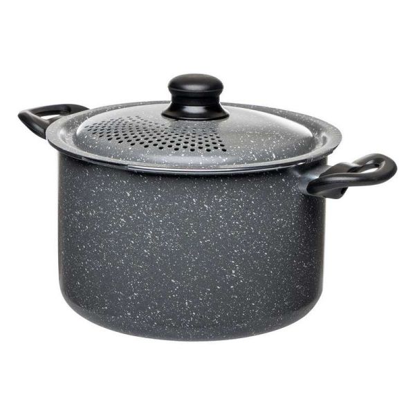 Di.Mo Casa Collection Pentola In Ghisa 24 Cm Grigia - Per Cuocere, Arrostire, Grigliare E Marinare, Elegante E Resistente