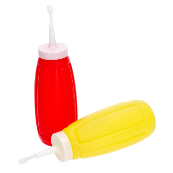 Haofy Bottiglia per a 4 Fori, Dispenser per condimento a Pressione, Dispenser per Insalata in Resina di Grande capacità da 300 ml per Ketchup, marmellata, maionese, aceto, Olio