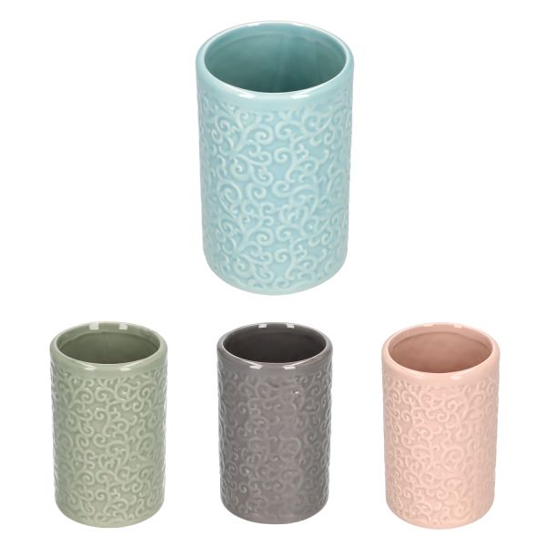 Portaspazzolino Singolo In Ottone Stile Vintage Con Base In Ceramica – Decorazione Bagno Retrò
