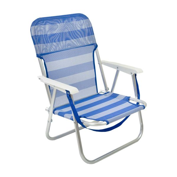 Sedia Da Spiaggia Pieghevole In Alluminio Textilene - Leggera E Portatile, Colore Beige, Perfetta Per Mare E Vacanze - Foto 3