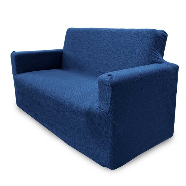 BIANCHERIAWEB - Copridivano Imbottito Trapuntato Sofà Antimacchia Made Italy Dis Reticolo 4 Posti Blu 8056710424614