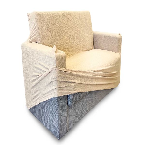 Tural - Fodera per Divano Elasticizzato Beige 1 Posto. Copripoltrona