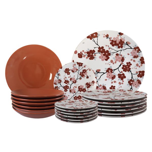 Set Piatti Roses & Tulipani Set 18 Piatti Seabed Rose & Tulipani | Gres Porcellanato | Microonde E Lavastoviglie Rose E Tulipani Piatti - 8