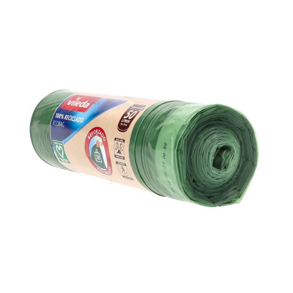 Sacchi Spazzatura Vileda Riciclati - 100% Materiale Riciclato, Resistenti, Ecologici, Con Chiusura Autobloccante