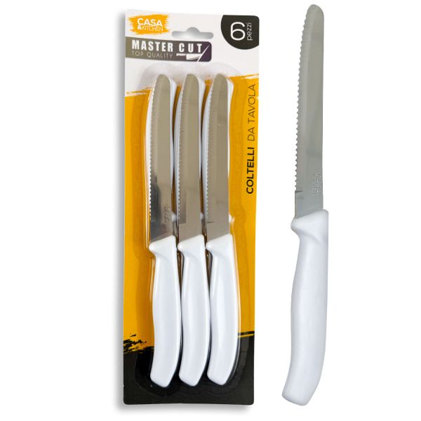 Set 6 Coltelli Da Tavola Bonomi – Colore Giallo, Lama Inox – Made In Italy