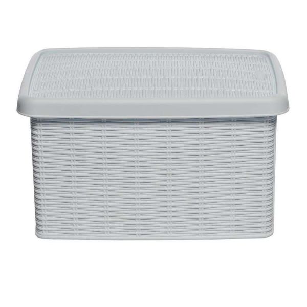 Scatola Elegance Multiuso Bianca - 39x29x21 Cm, 15 Litri, Con Coperchio, Impilabile - Foto 10