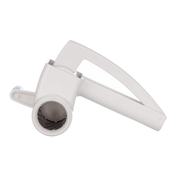 Grattugia A Manovella Per Formaggio - In Plastica E MetallO, Bianco, Lavabile In Lavastoviglie