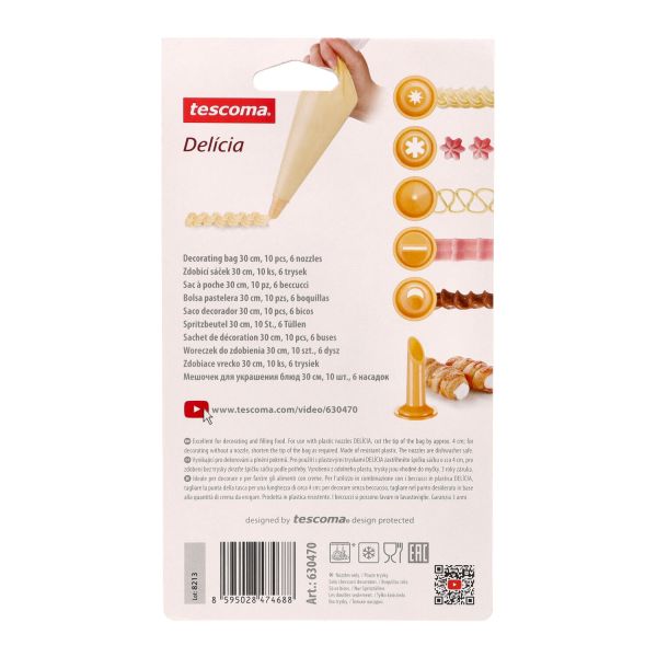 Fackelmann Zenker 44731 Sac à Poche In Plastica Con 4 Beccucci In Acciaio Inox - Ideale Per Decorare Torte E Muffin