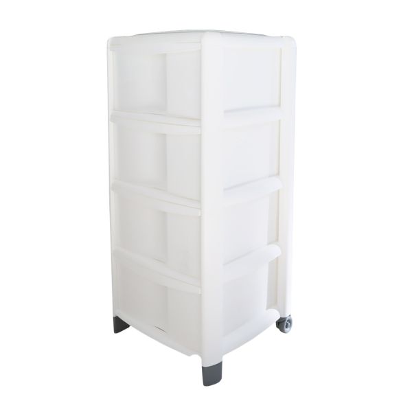 Cassettiera 4 cassetti bianca lucida 98x81h cm - Hecate
