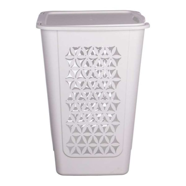 Portabiancheria Aperto PRIMV 50L - Bianco, Traforato, Aerazione Panni, Made In Italy - Foto 12