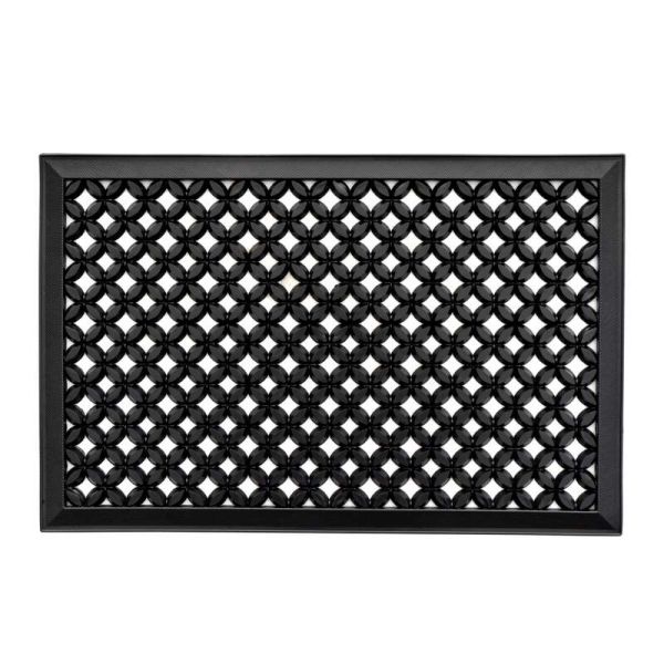 OLIVO.shop - Zerbino da esterno antiscivolo in gomma, mezzaluna, 45x75 cm